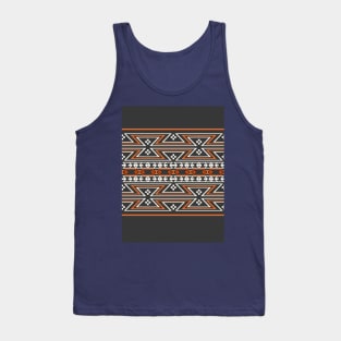 Native American Traditional Ethnic Tribal Geometric Navajo Blanket Motif Pattern Grey Tank Top